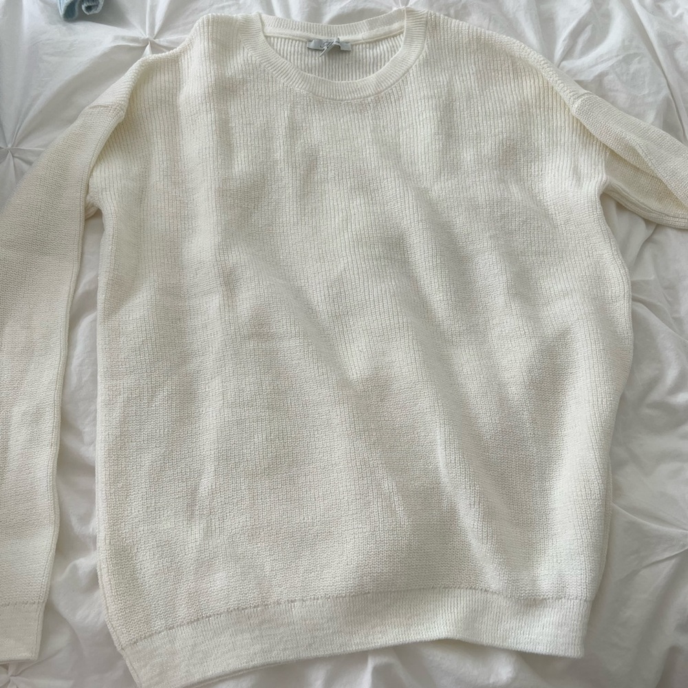 New sweater white with blue sparks